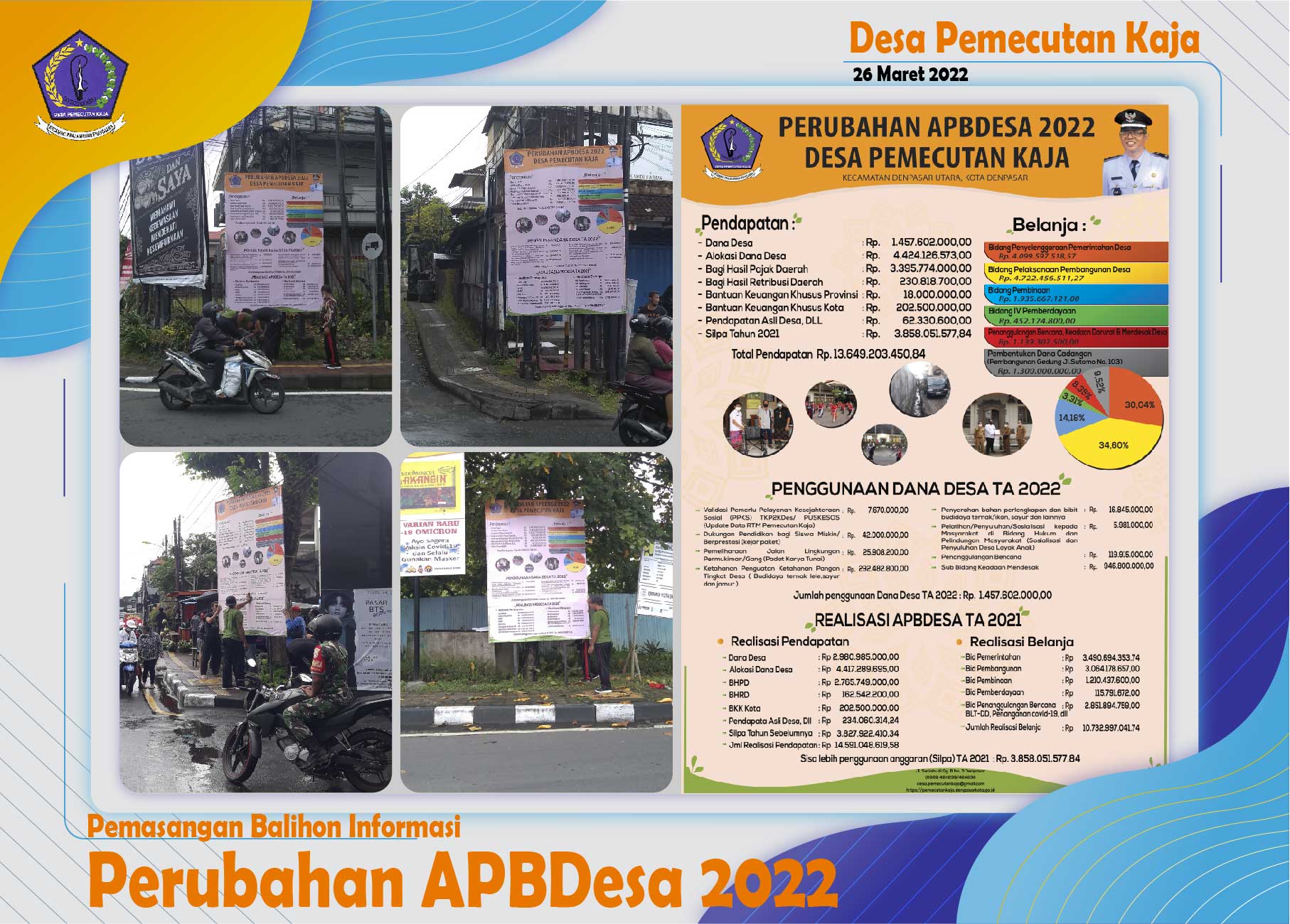 Pemasangan Baliho Informasi Perubahan APBDesa 2022 