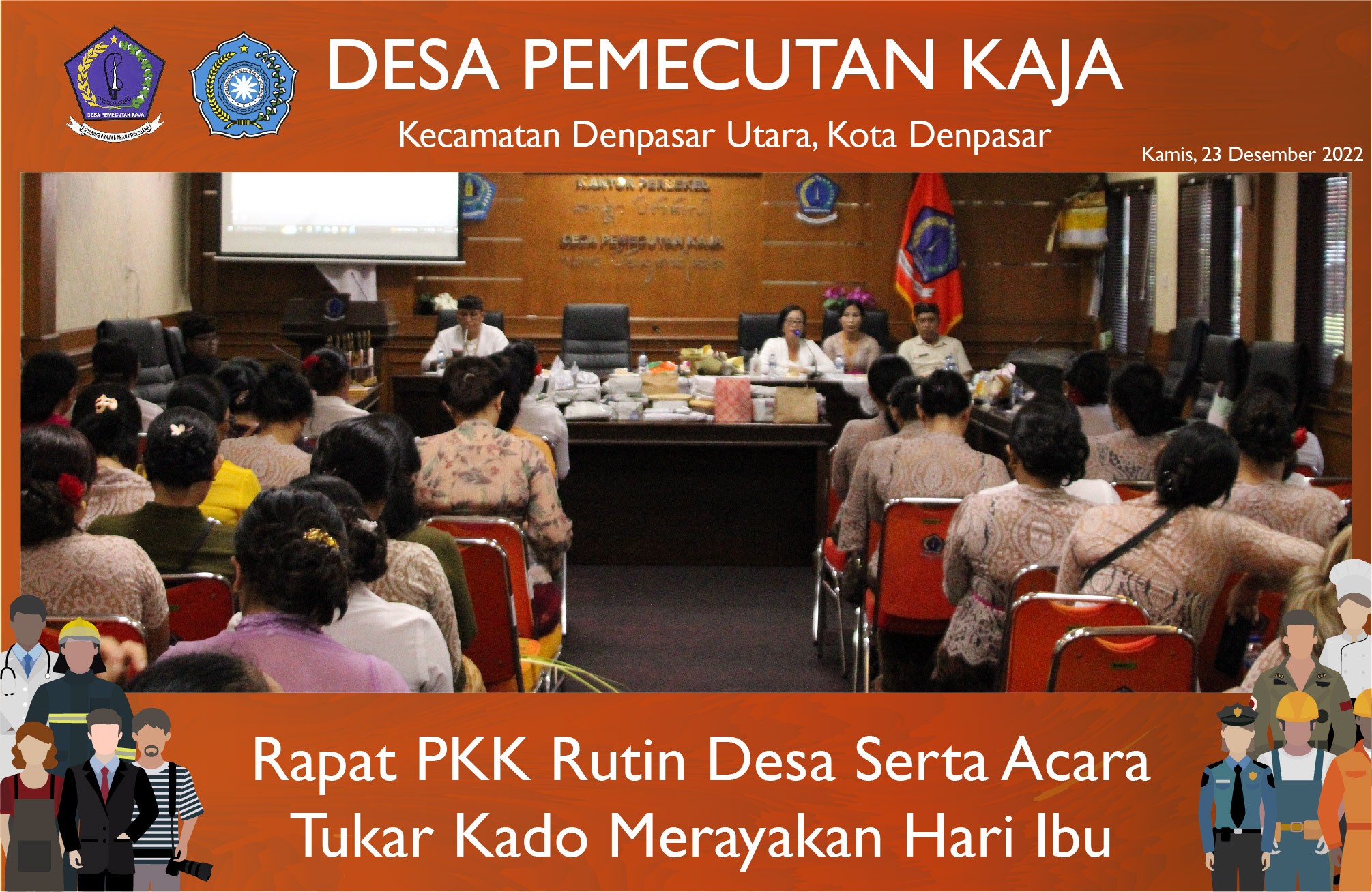 Rapat Rutin PKK Desa Serta Acara Tukar Kado Sebagai Rangkaian Peringatan Hari Ibu 2022