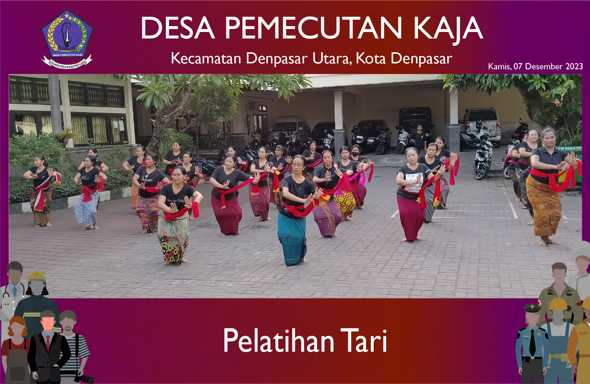 Pelatihan Tari Sekaa Rejang Gandha Kasturi Desa Pemecutan Kaja (09/12/2023)