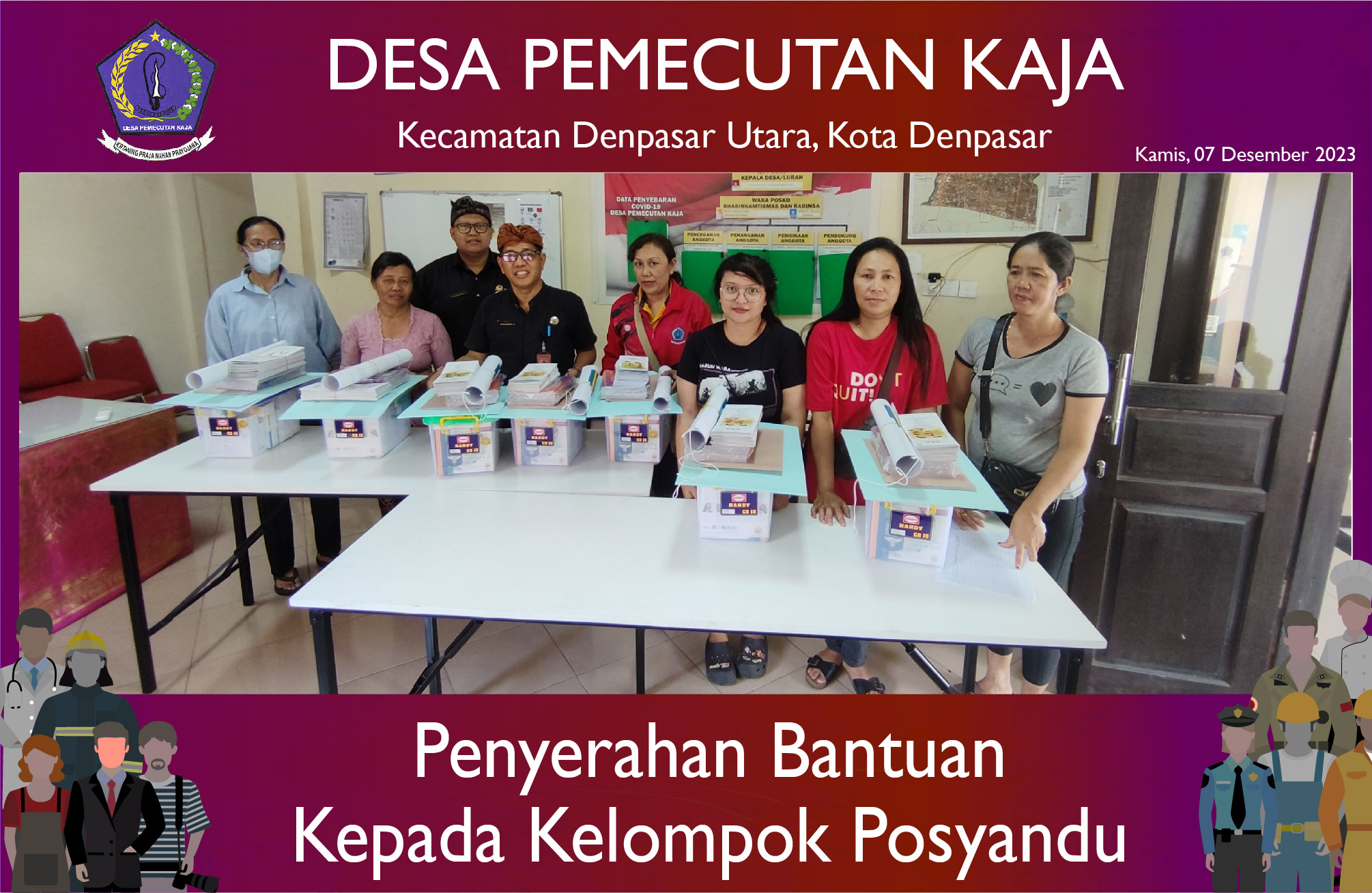 Penyerahan Bantuan Meja, Obat-obatan dan Alat Posyandu