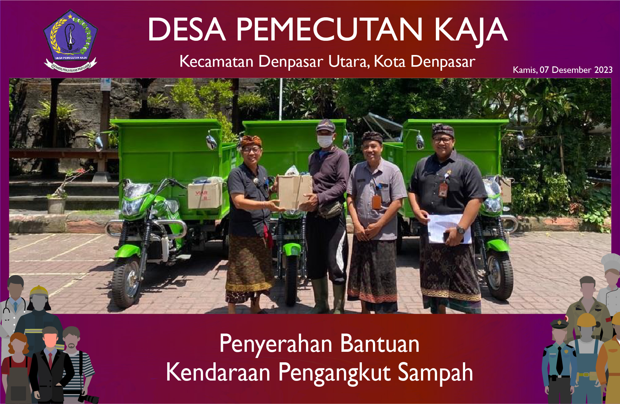 Penyerahan Bantuan Kendaraan Pengangkut Sampah Roda Tiga