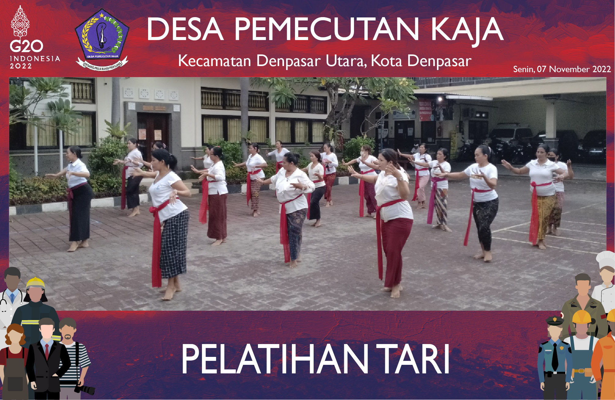 Pelatihan Tari Rejang Gandha Kasturi tari Maskot Desa Pemecutan Kaja (07/11/2022)