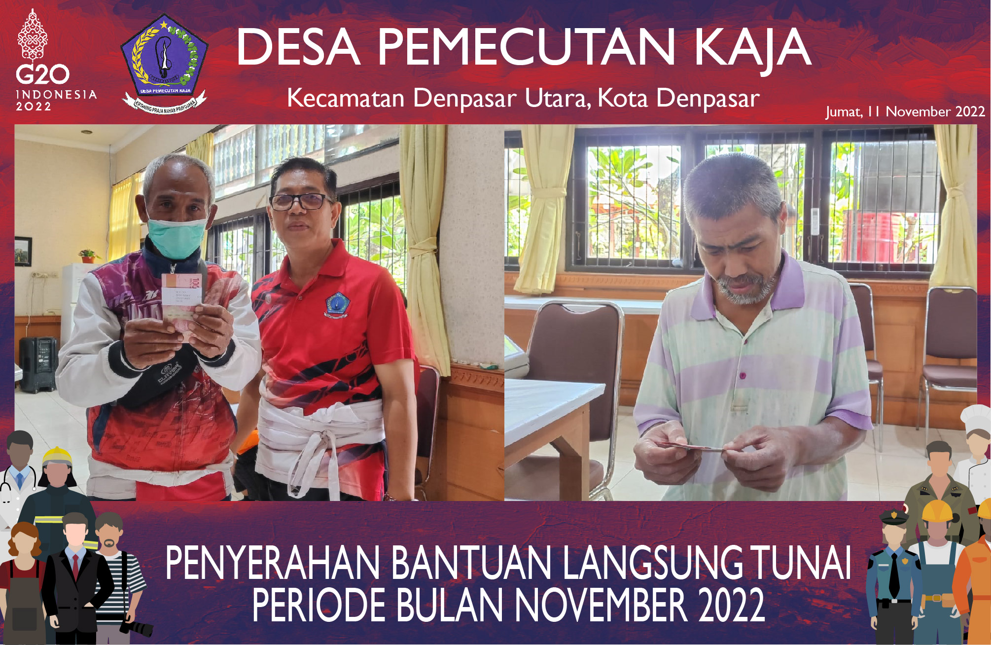 Penyerahan Bantuan Langsung Tunai periode Nopember 2022