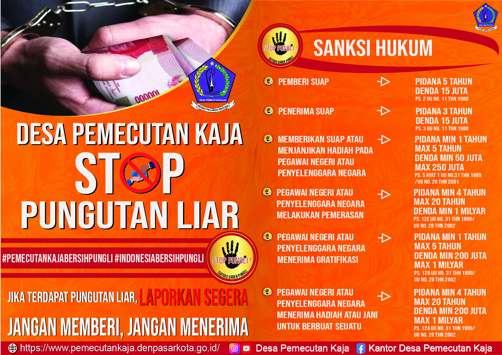 Desa Pemecutan Kaja Tolak Gratifikasi dan Pungutan Liar