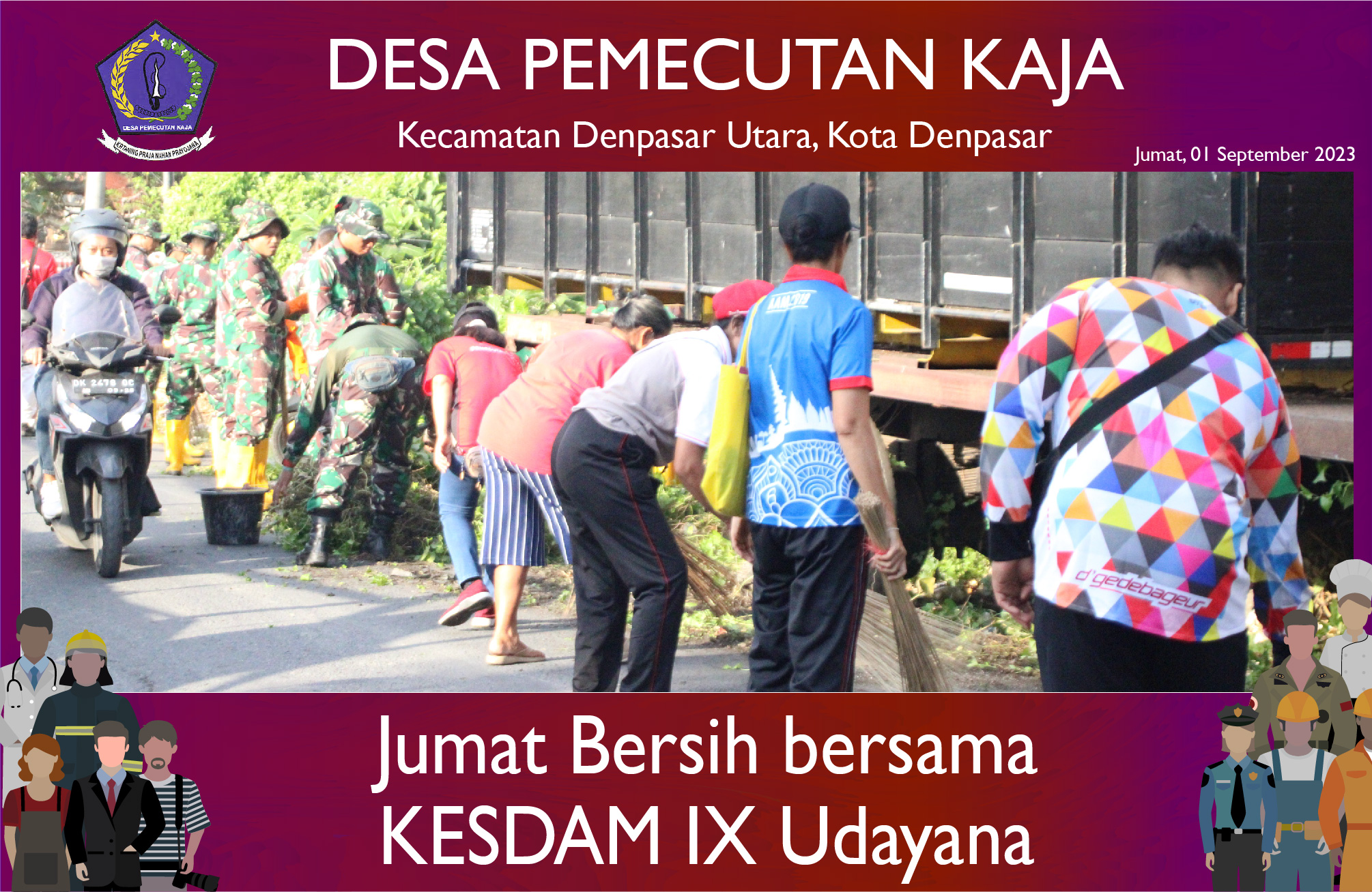  Jumat Bersih bersama KESDAM IX Udayana (01/09/2023)