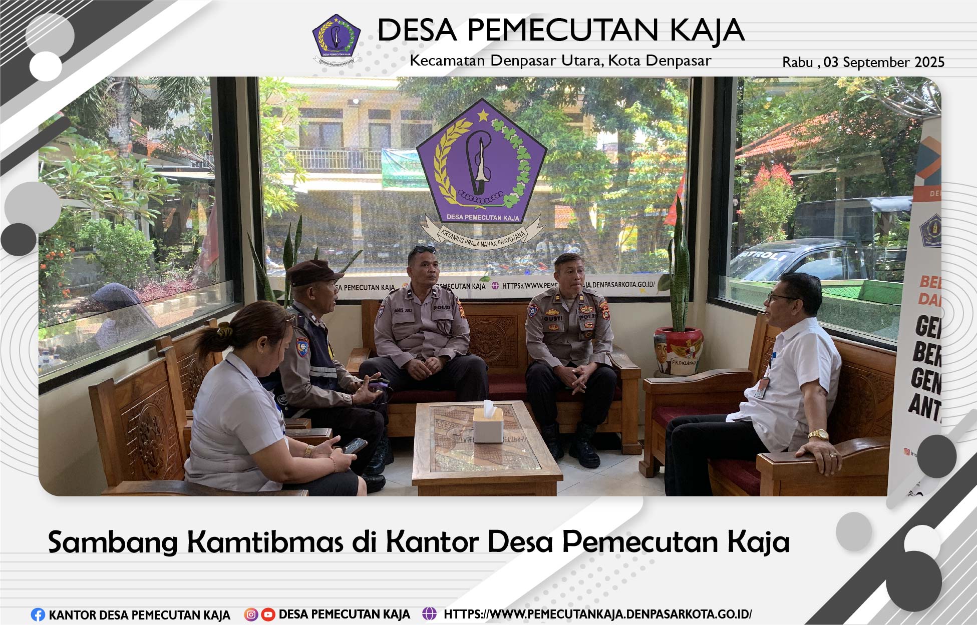Sambang Kamtibmas di Kantor Desa Pemecutan Kaja