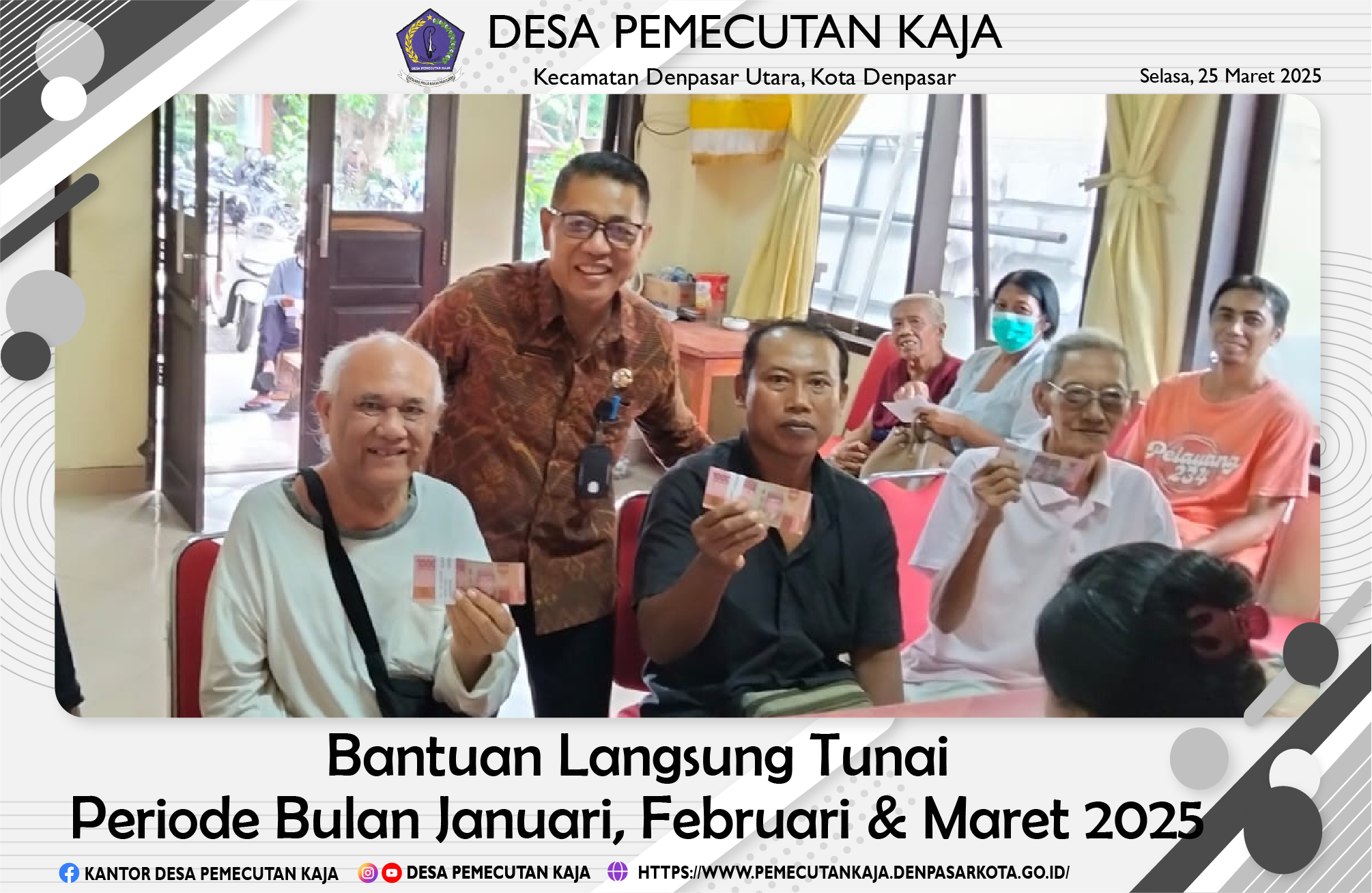 Penyerahan Bantuan Langsung Tunai (BLT) periode bulan Januari, Februari, dan Maret 2025