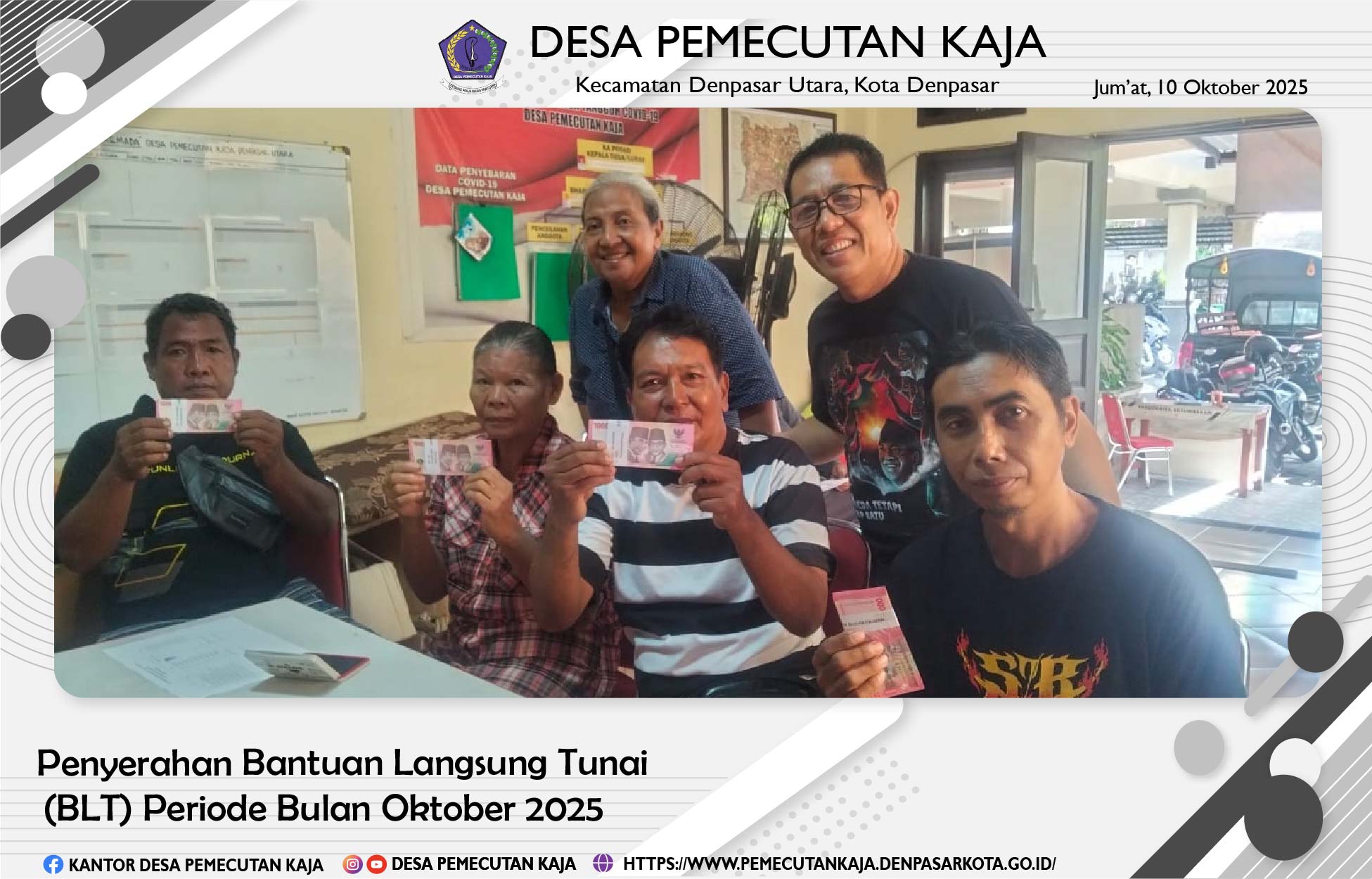 Penyerahan Bantuan Langsung Tunai (BLT) Periode Bulan Oktober 2025