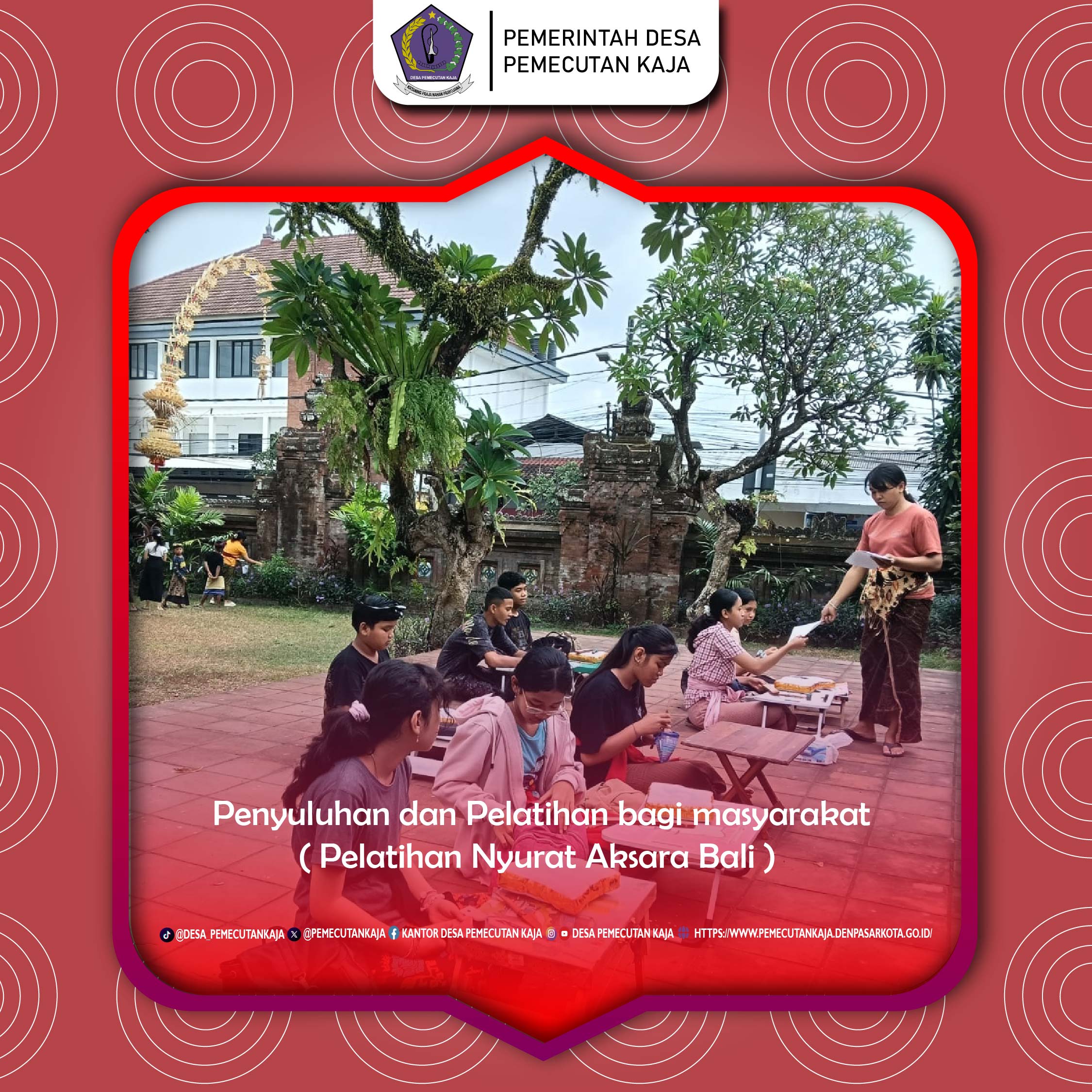 Penyuluhan dan Pelatihan bagi masyarakat ( Pelatihan Nyurat Aksara Bali )